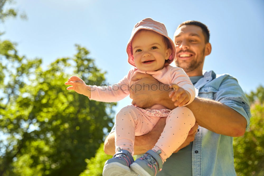 Similar – Image, Stock Photo Happy couple with daughter in the forest