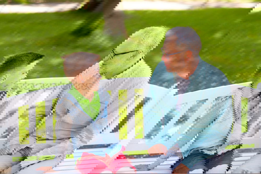 Similar – Image, Stock Photo grandparent with grandchild smiling outdoor