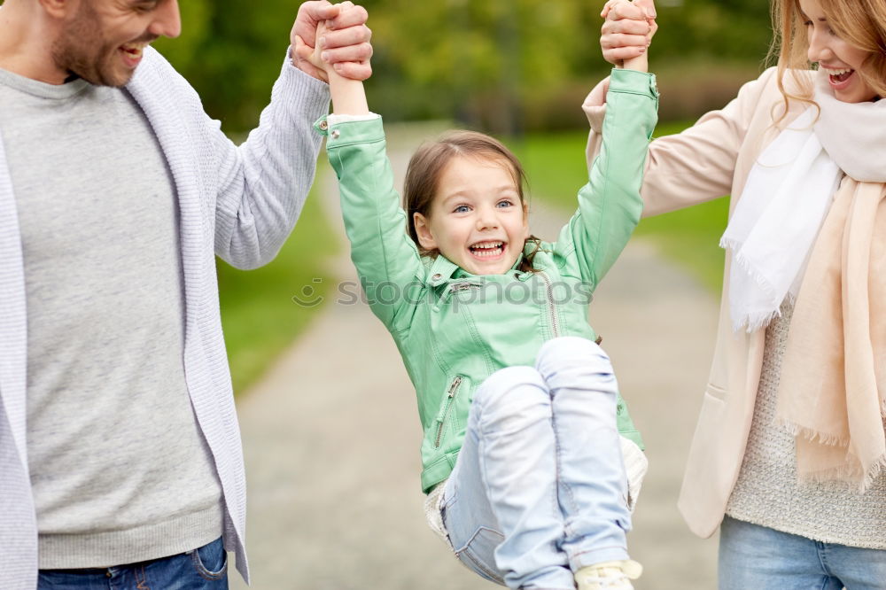 Similar – Image, Stock Photo Happy couple with daughter in the forest