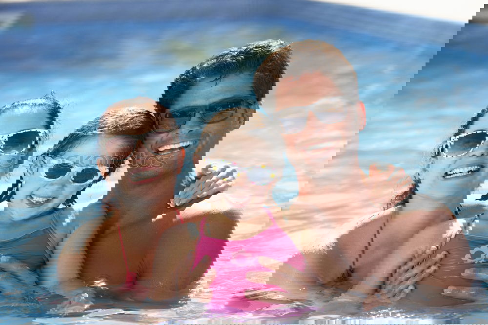 Similar – Image, Stock Photo happy children playing near the swimming pool
