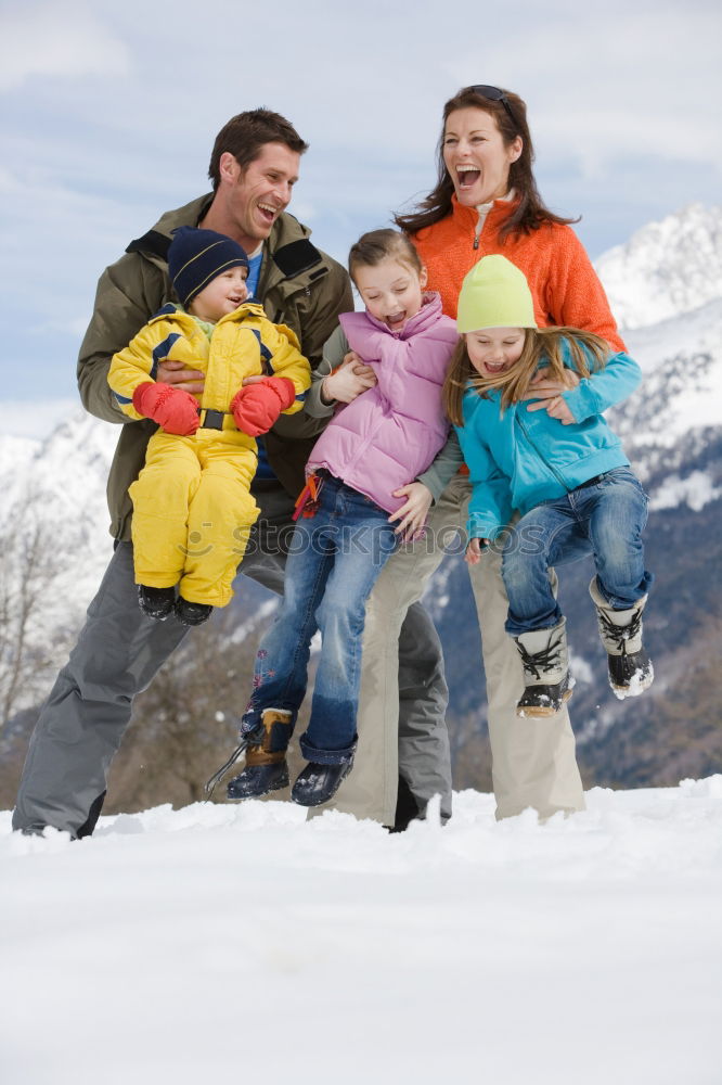 Similar – Image, Stock Photo Happy family standing near the lake at the day time.