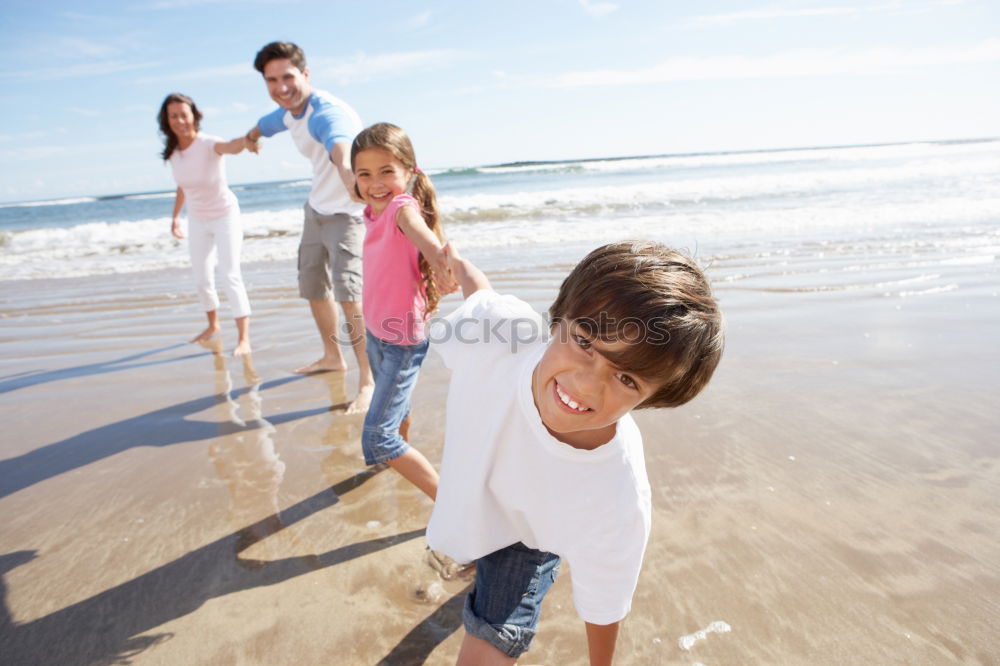 Similar – Image, Stock Photo Grandma and grandpa with grandchildren by the sea