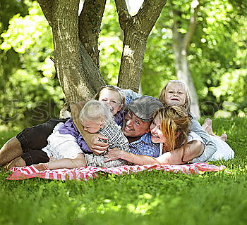 Similar – Image, Stock Photo Grandpa with grandchild in the garden