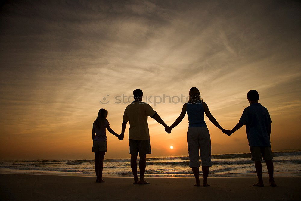 Similar – Silhouette of happy family