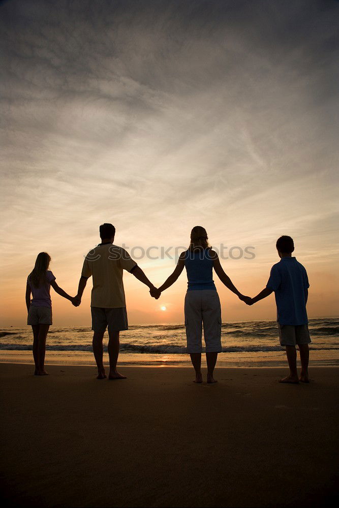 Similar – Silhouette of happy family