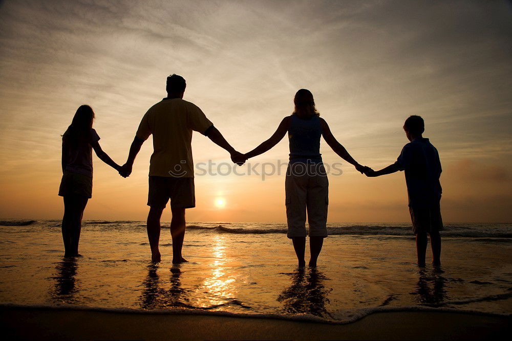 Similar – Silhouette of happy family