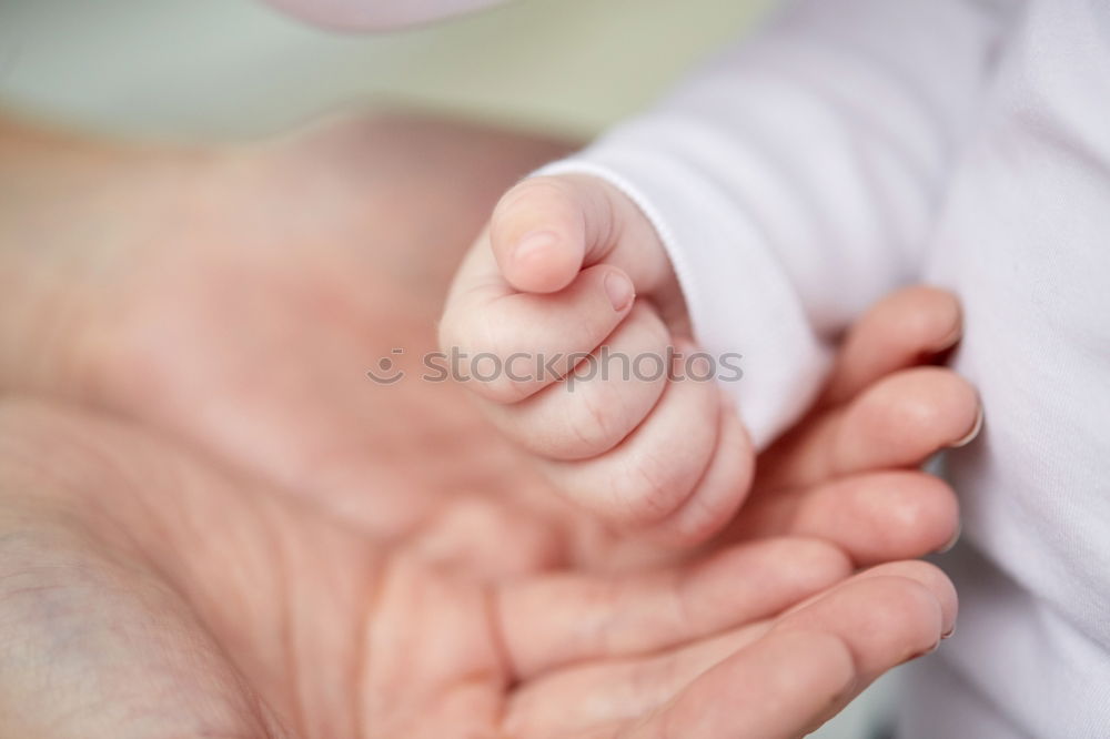 Similar – Baby girl sitting over legs of senior man outdoors