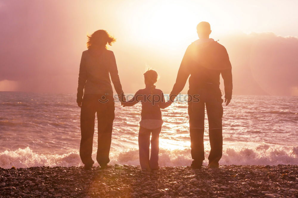 Similar – Silhouette of happy family