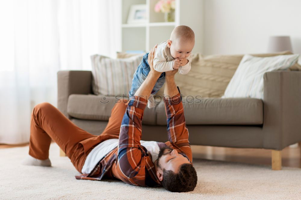 Similar – Image, Stock Photo Happy Mother tickling her cute toddler son at home