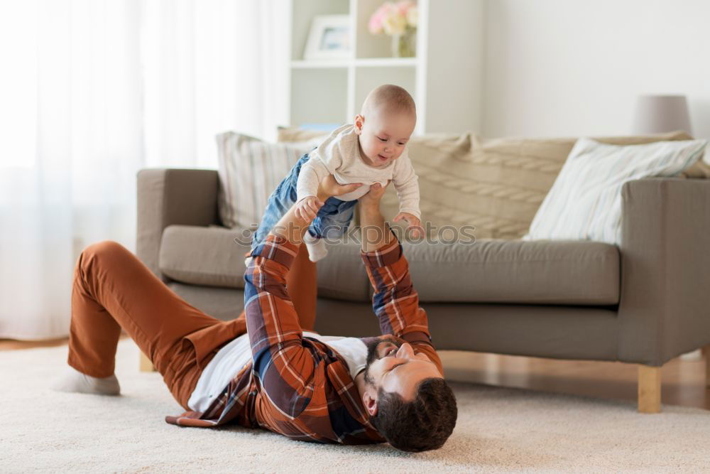 Similar – Image, Stock Photo Happy Mother tickling her cute toddler son at home