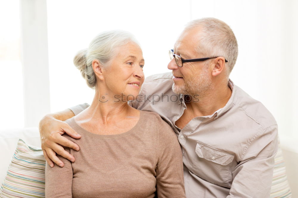 Similar – young man and old woman talking during a walk