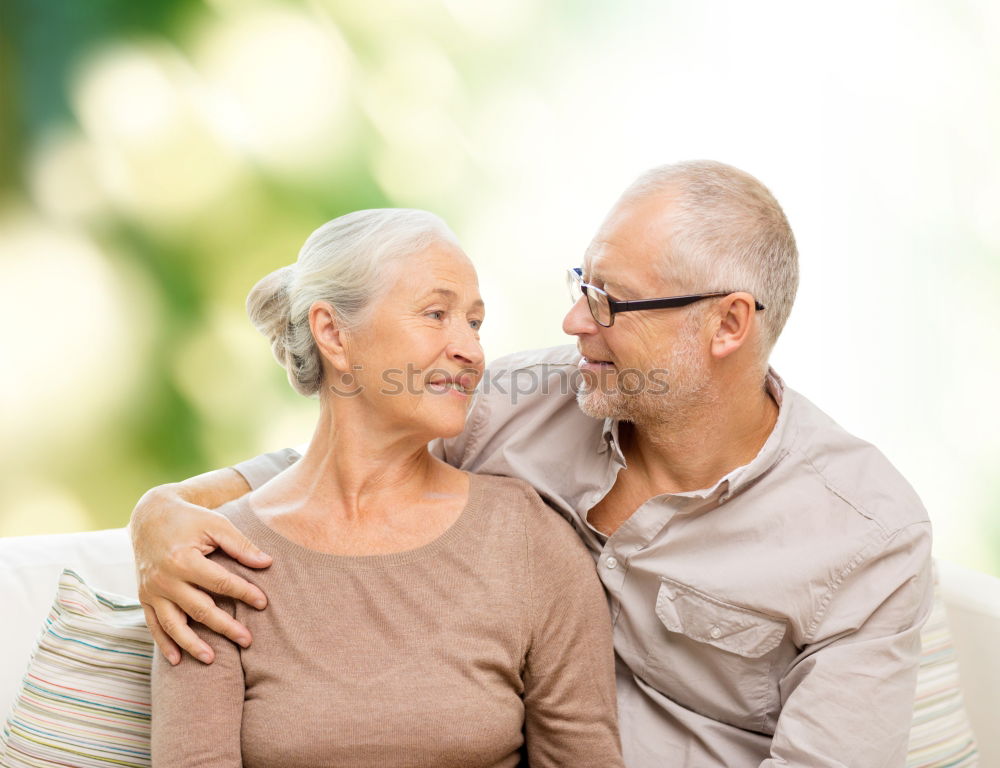 Similar – young man and old woman talking during a walk