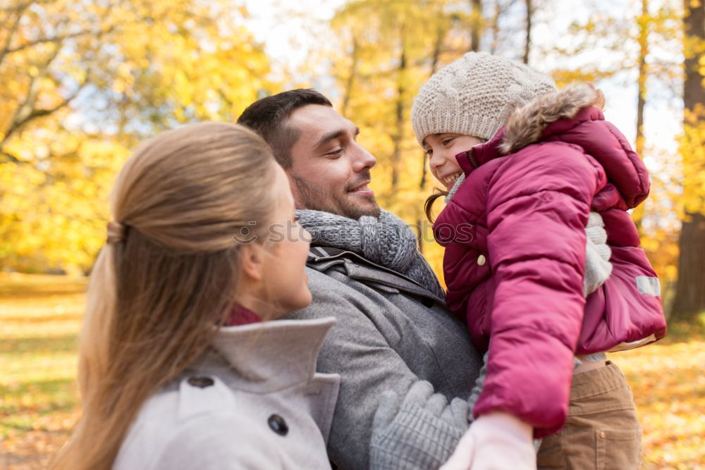 Similar – Image, Stock Photo Happy couple with daughter in the forest