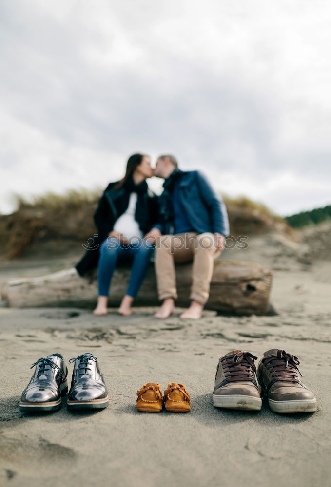 Similar – Image, Stock Photo Crop bride and groom on sand