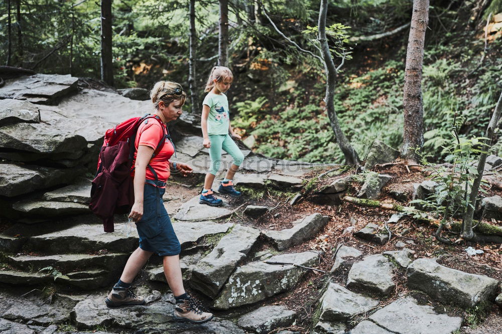 Similar – Image, Stock Photo Group of Hikers looking in map