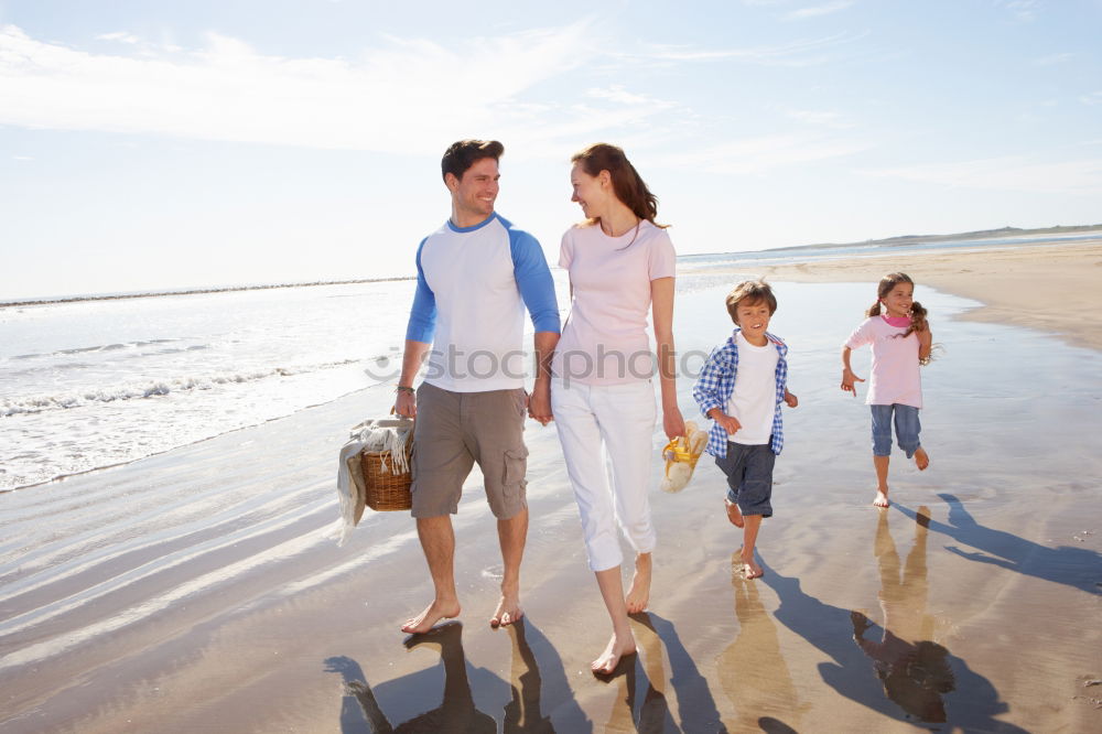 Similar – Image, Stock Photo Happy family standing near the lake at the day time.