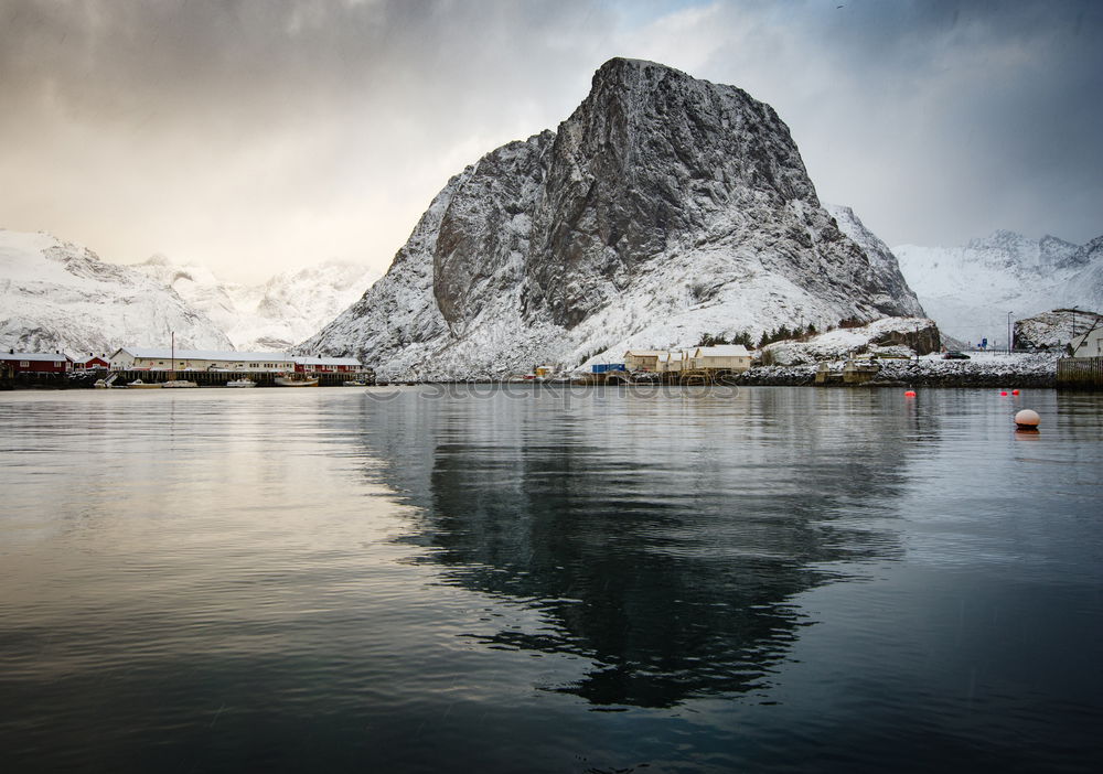 Image, Stock Photo Houses on lake shore Lake