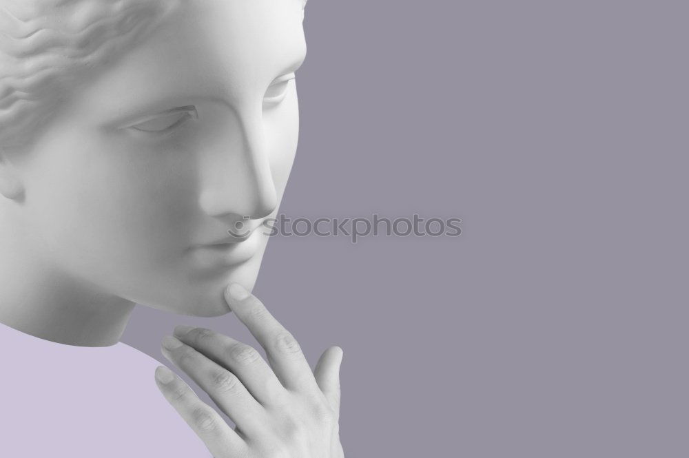 Image, Stock Photo thinking Statue Cemetery