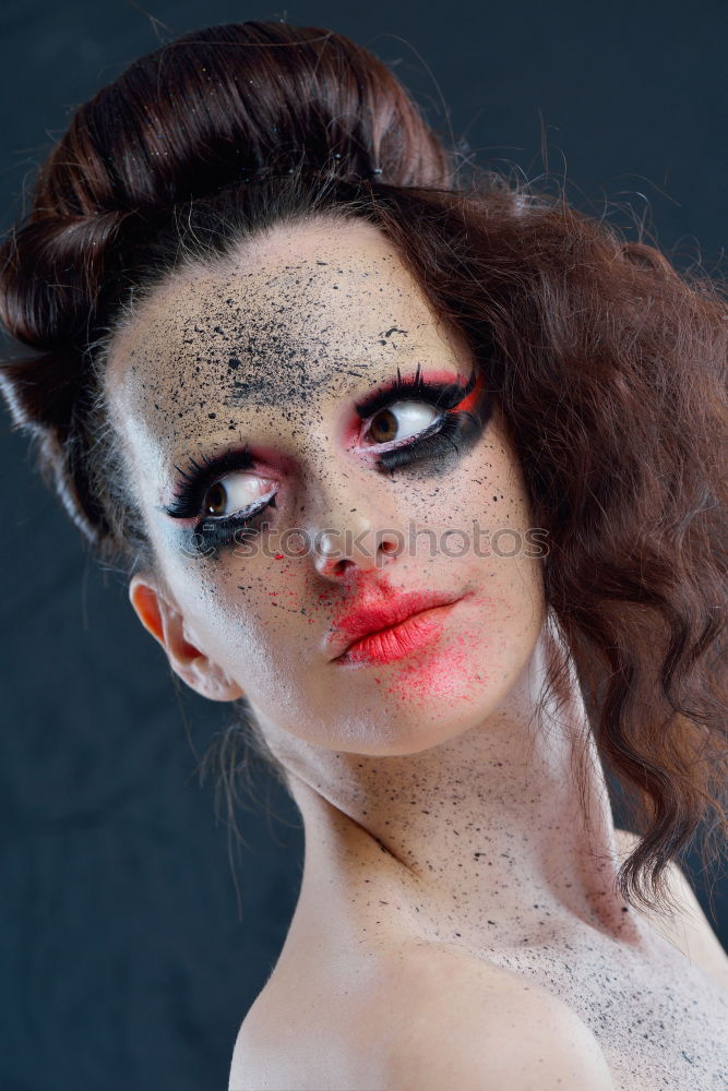 Similar – Young woman with strange make up