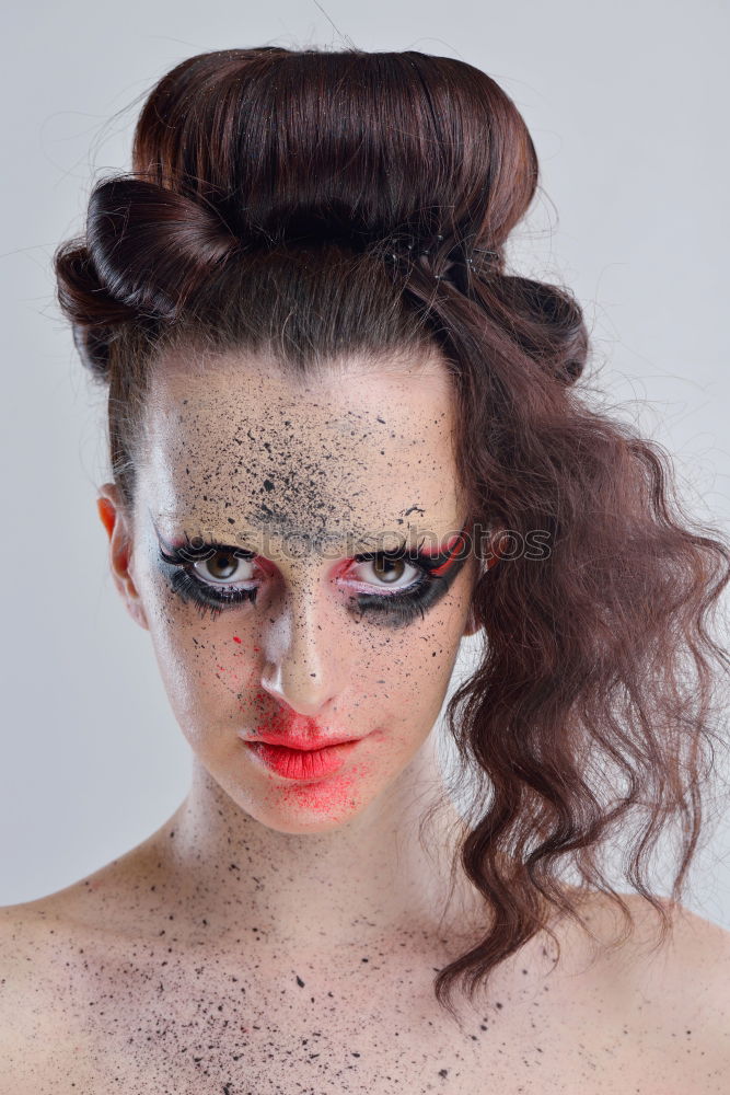 Similar – Young woman with strange make up