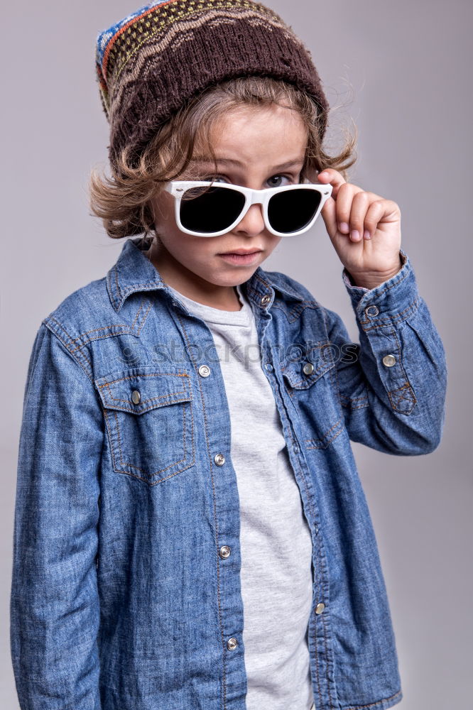 Similar – Image, Stock Photo baby with hat and sunglasses