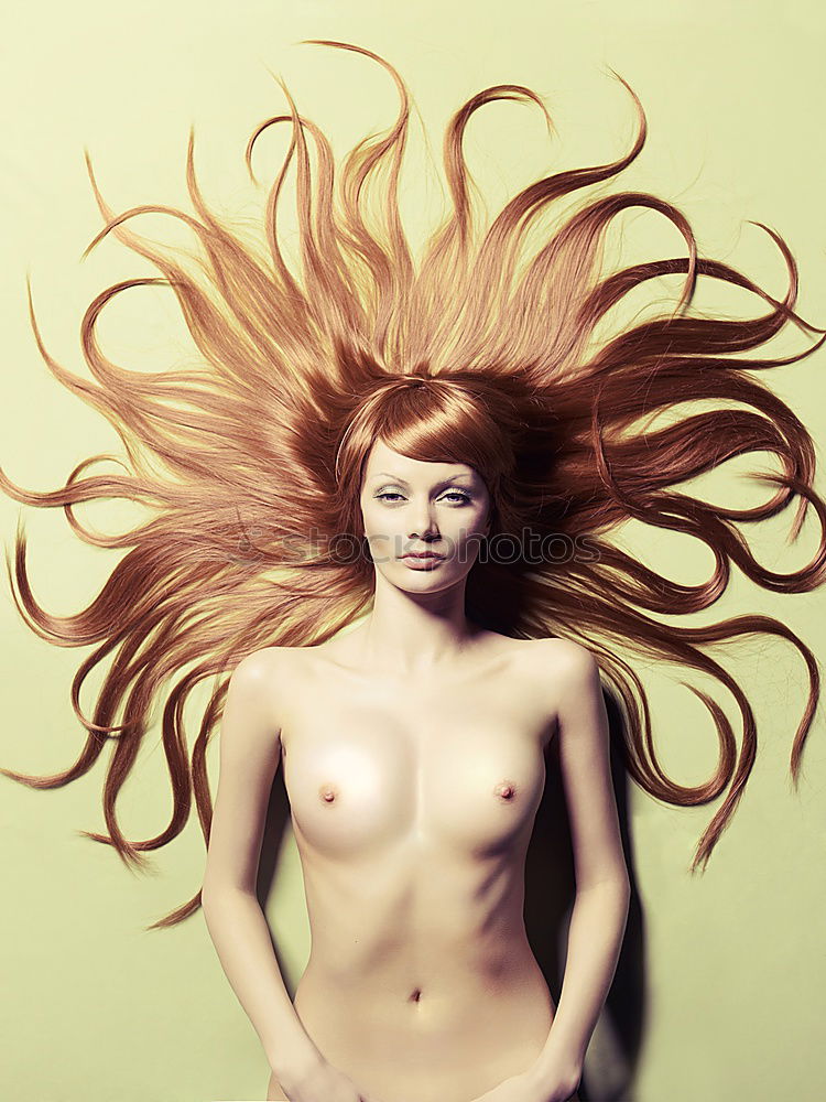 Similar – Image, Stock Photo Electric Hair Woman White