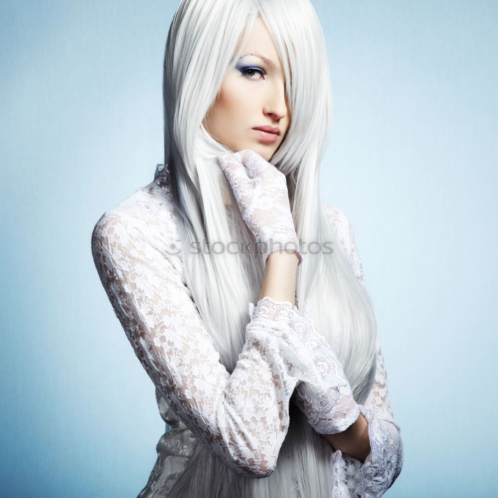 Similar – Image, Stock Photo Portrait of a punk or gothic young woman