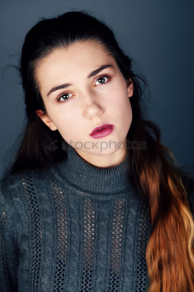 Similar – Image, Stock Photo Woman with sad look