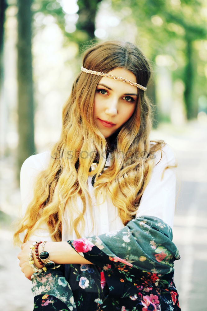 Similar – Image, Stock Photo portrait of a beautiful young happy girl outdoors