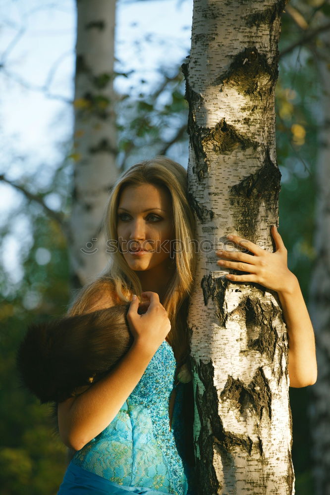 Similar – Image, Stock Photo analog medium format portrait with lightleaks of young beautiful woman in purple wedding dress in forest