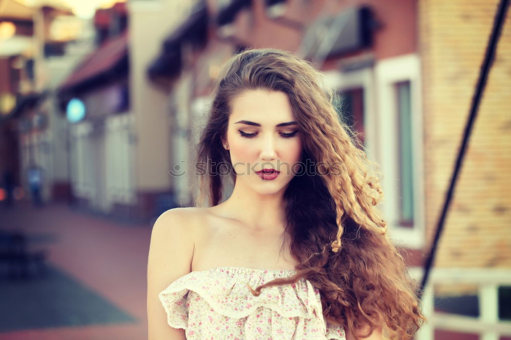 Similar – Image, Stock Photo girl on the street