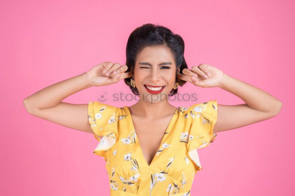 Similar – Delighted woman with eyes closed