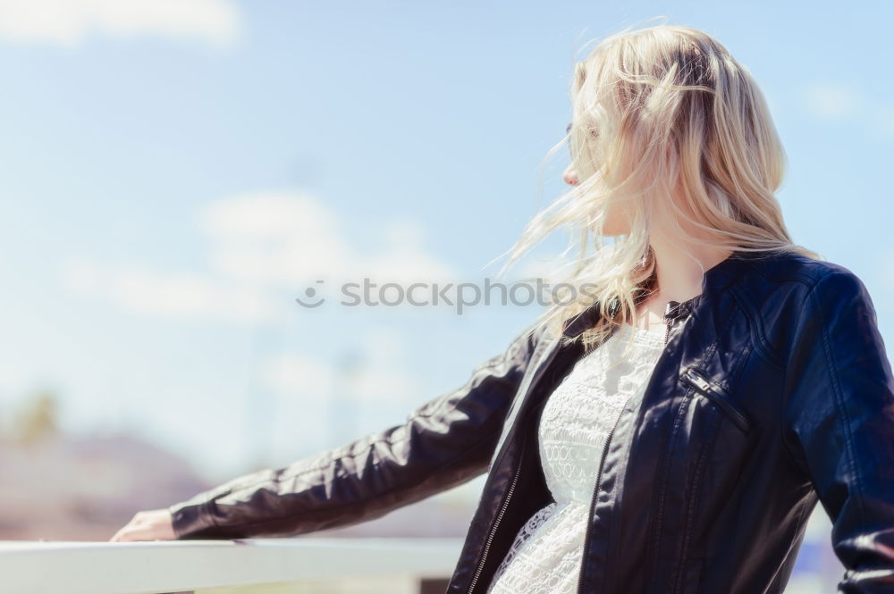 Similar – Image, Stock Photo young woman sitting on a staircase