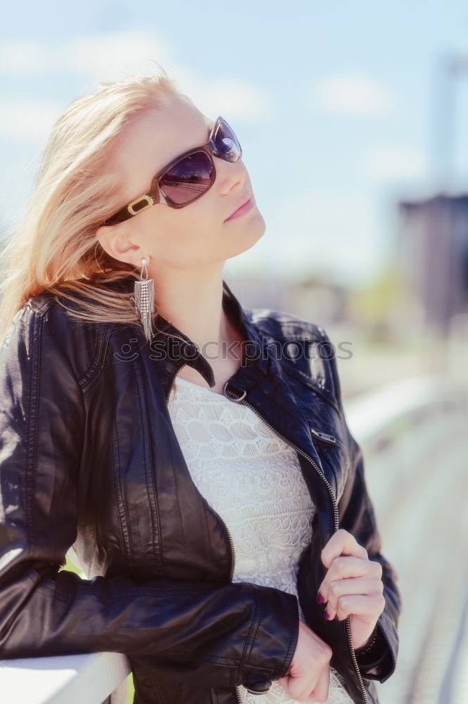 Similar – Image, Stock Photo young woman sitting on a staircase