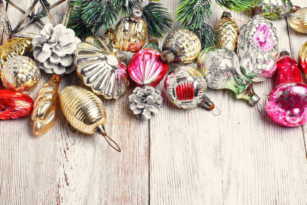 Similar – Image, Stock Photo Girl making Christmas ball pinning the sequins onto the ball