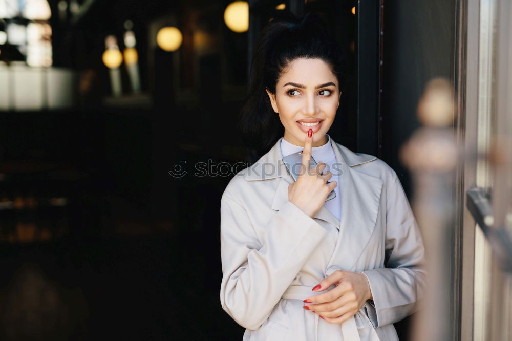 Similar – Image, Stock Photo Stylish young woman in cafe