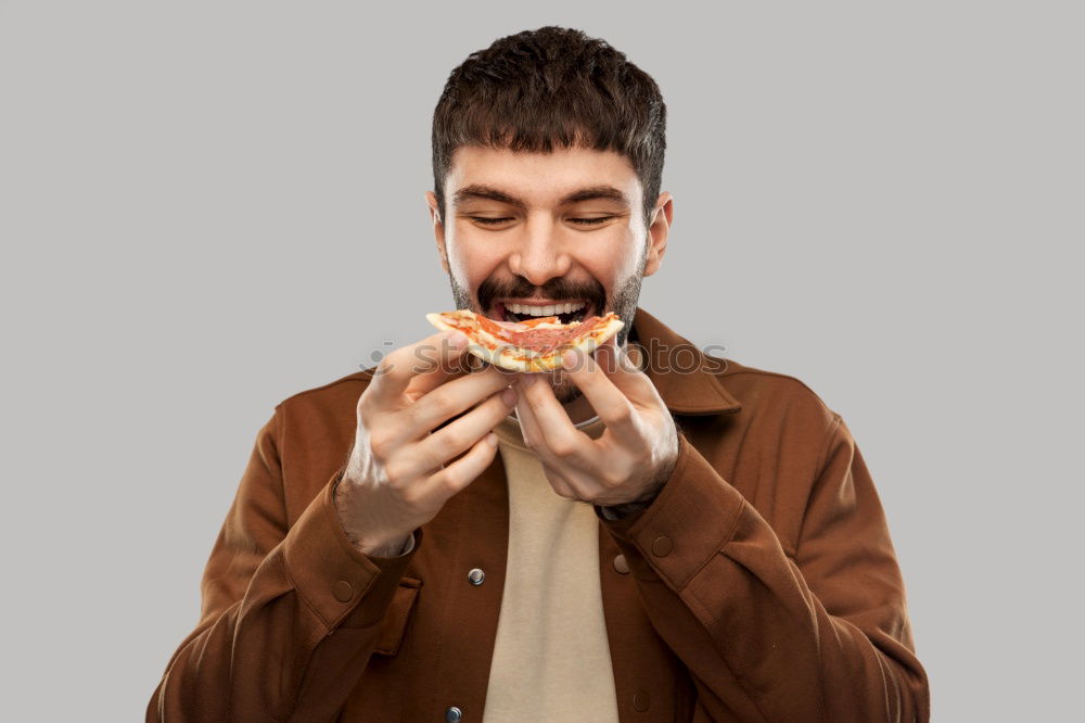 Similar – Playful man posing with fruit