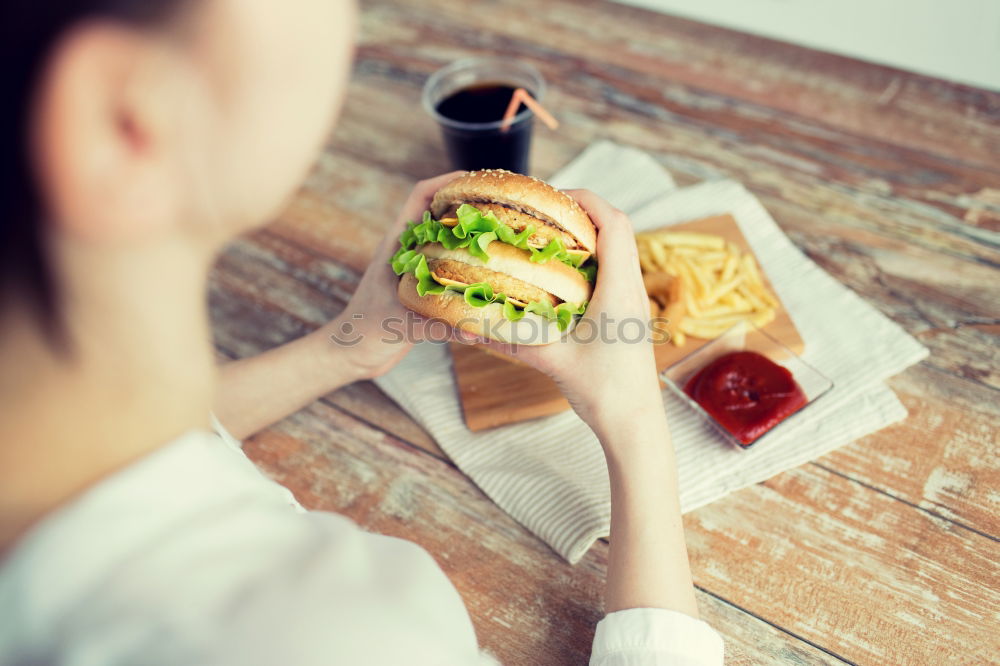 Similar – Image, Stock Photo Crop friends having meal while traveling