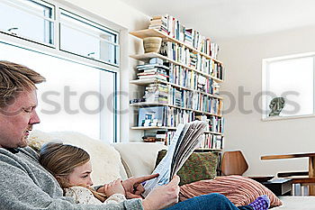 Similar – Image, Stock Photo Toddler playing memory with her daddy