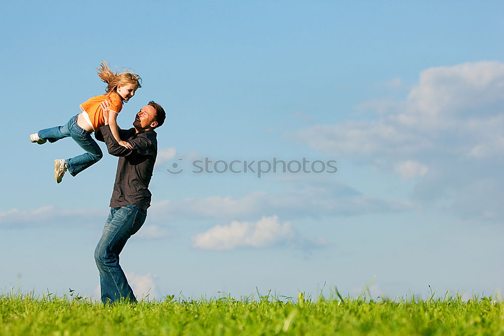 Similar – Image, Stock Photo Senior man playing with baby girl