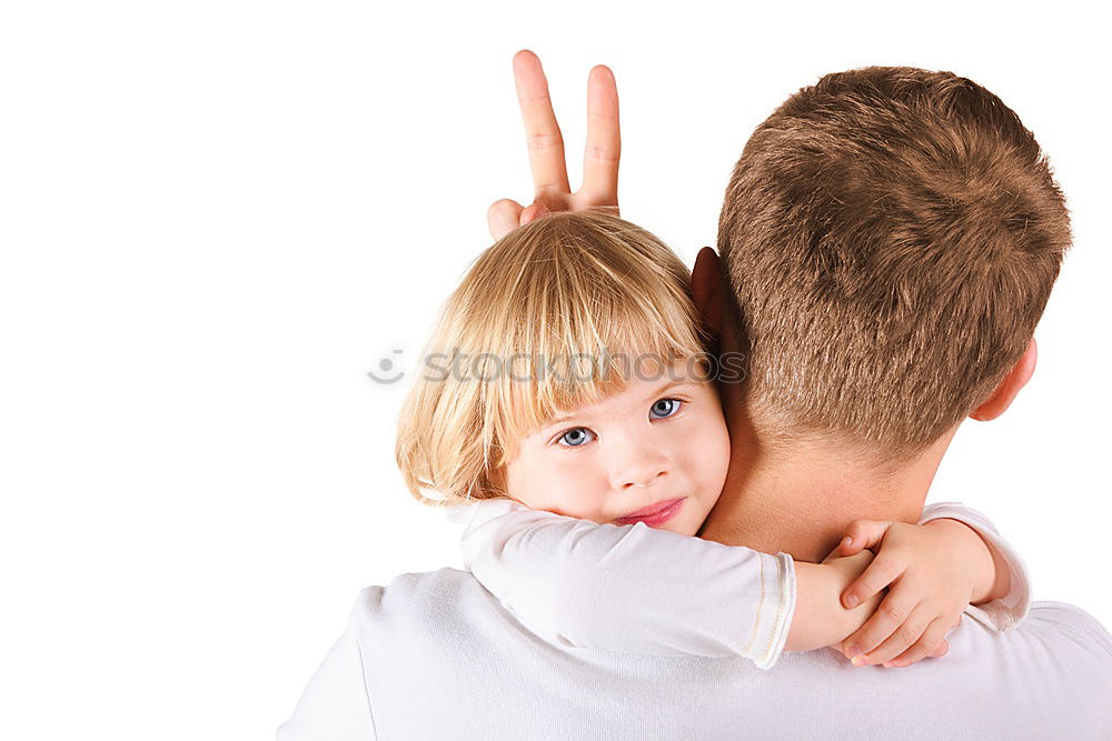 Similar – Image, Stock Photo Beautiful father and daughter portrait