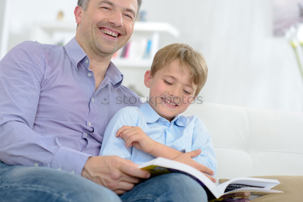 Similar – Image, Stock Photo Toddler playing memory with her daddy