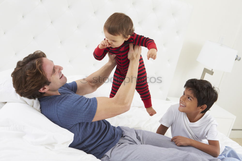 Similar – Image, Stock Photo happy mother and child son fooling