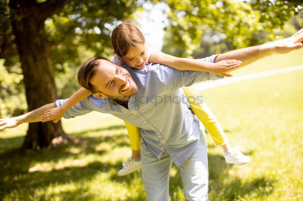 Similar – father and daughter fixing problems with bicycle outdoor