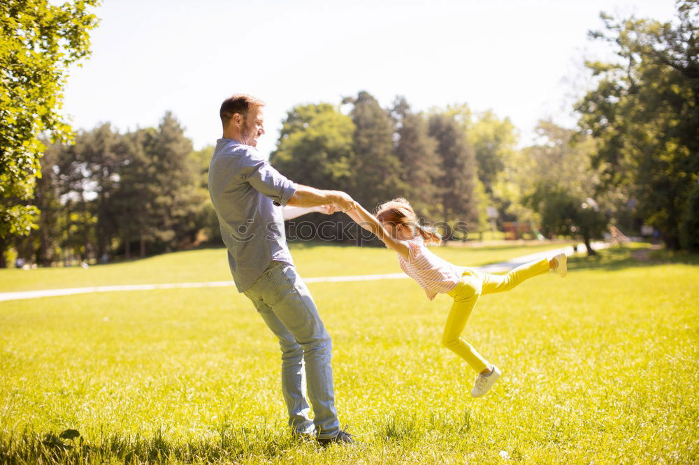 Similar – Image, Stock Photo Senior man playing with baby girl