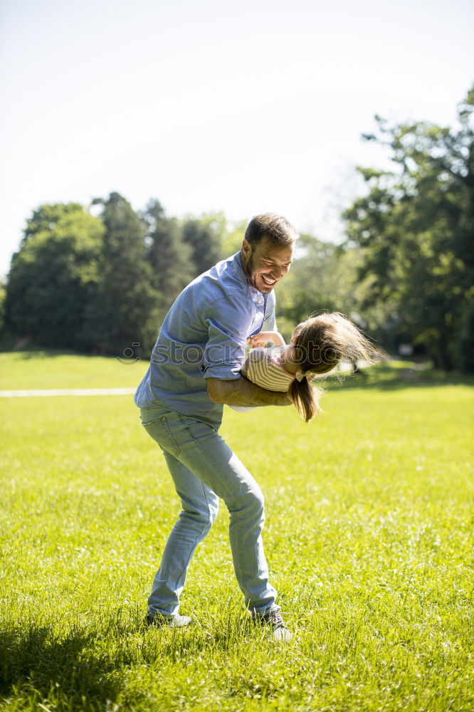 Similar – Slackline at the lake Joy