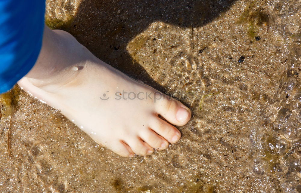 Similar – Men’s legs in water while treading water with jeans rolled up