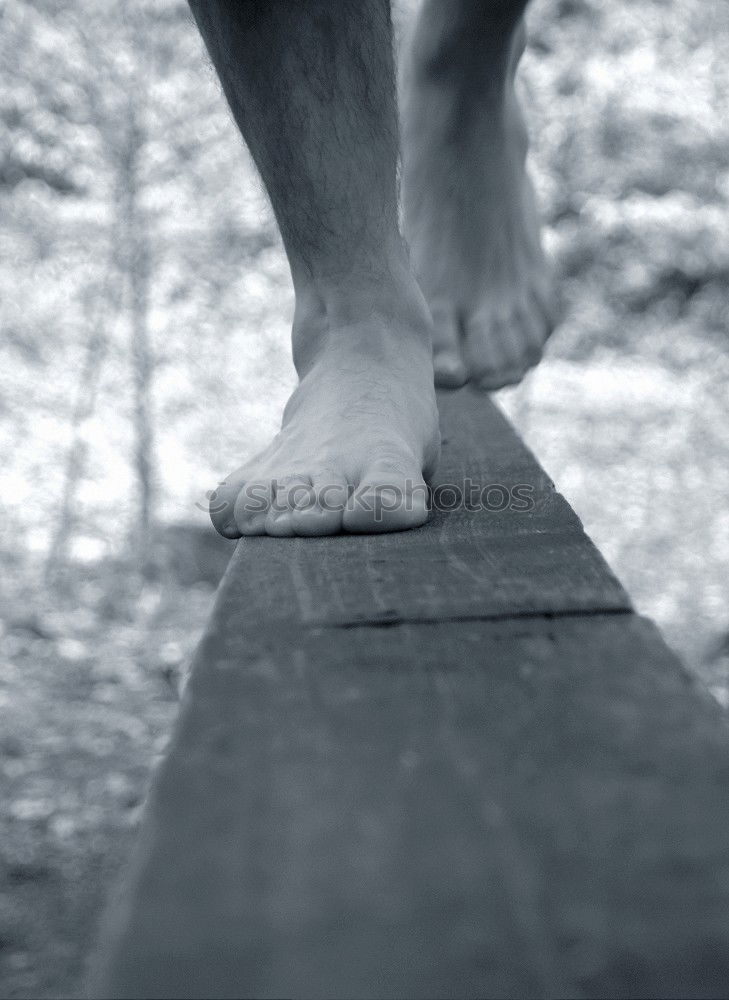 Similar – Barefoot on stone terrace in summer