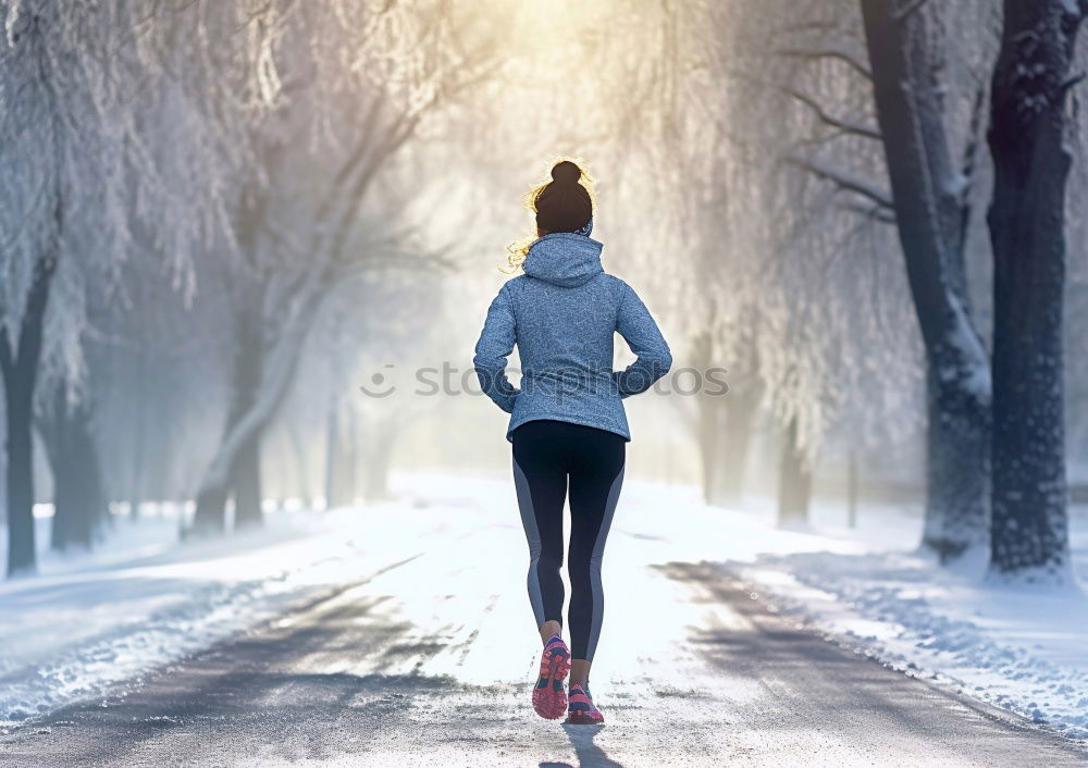 Similar – Man jogging in winter clothing