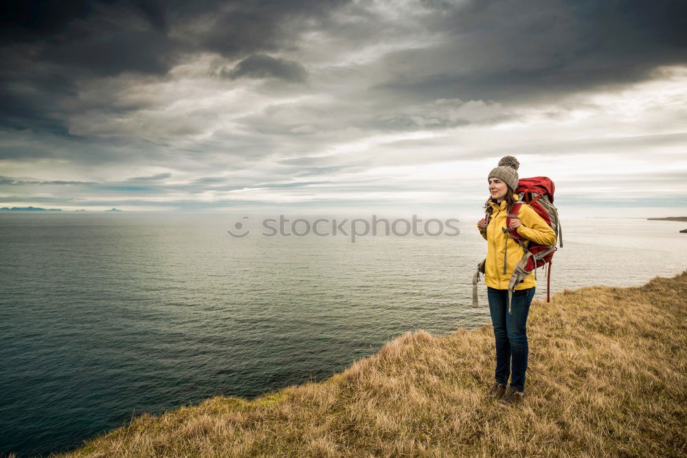 Similar – Image, Stock Photo Man posing in mountains